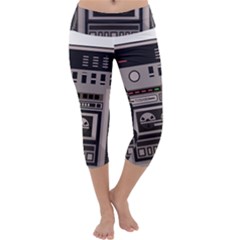 Cassette Recorder 80s Music Stereo Capri Yoga Leggings by Pakemis