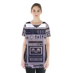 Cassette Recorder 80s Music Stereo Skirt Hem Sports Top by Pakemis