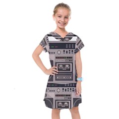 Cassette Recorder 80s Music Stereo Kids  Drop Waist Dress by Pakemis