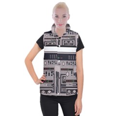 Cassette Recorder 80s Music Stereo Women s Button Up Vest by Pakemis