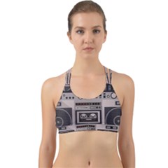 Cassette Recorder 80s Music Stereo Back Web Sports Bra by Pakemis