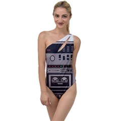 Cassette Recorder 80s Music Stereo To One Side Swimsuit by Pakemis