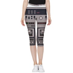 Cassette Recorder 80s Music Stereo Inside Out Lightweight Velour Capri Leggings  by Pakemis