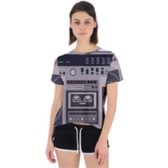 Cassette Recorder 80s Music Stereo Open Back Sport Tee by Pakemis