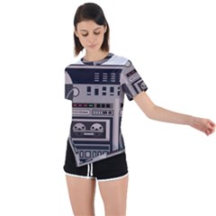 Cassette Recorder 80s Music Stereo Asymmetrical Short Sleeve Sports Tee by Pakemis