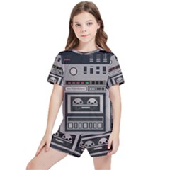 Cassette Recorder 80s Music Stereo Kids  Tee And Sports Shorts Set by Pakemis