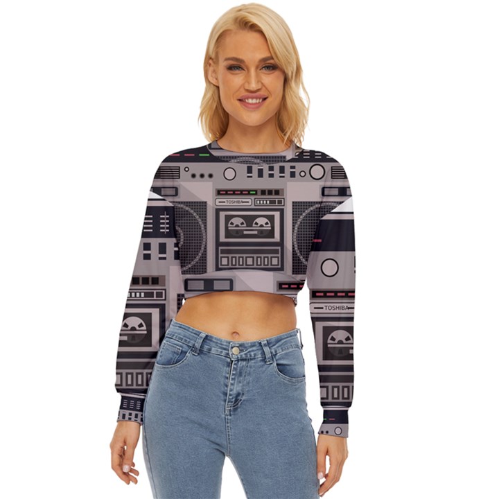 Cassette Recorder 80s Music Stereo Lightweight Long Sleeve Sweatshirt