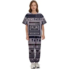 Cassette Recorder 80s Music Stereo Kids  Tee And Pants Sports Set by Pakemis