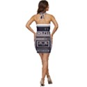 Cassette Recorder 80s Music Stereo Sleeveless Wide Square Neckline Ruched Bodycon Dress View4