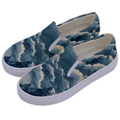 Mountains Alps Nature Clouds Sky Fresh Air Art Kids  Canvas Slip Ons by Pakemis