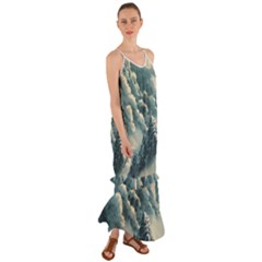 Mountains Alps Nature Clouds Sky Fresh Air Art Cami Maxi Ruffle Chiffon Dress by Pakemis