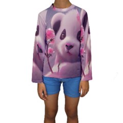 Panda Endangered Protected Bamboo National Treasure Kids  Long Sleeve Swimwear by Pakemis