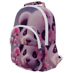 Panda Endangered Protected Bamboo National Treasure Rounded Multi Pocket Backpack by Pakemis