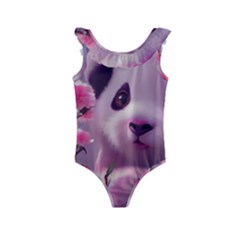 Panda Endangered Protected Bamboo National Treasure Kids  Frill Swimsuit by Pakemis