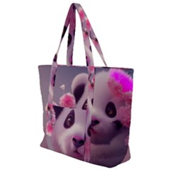 Panda Endangered Protected Bamboo National Treasure Zip Up Canvas Bag by Pakemis