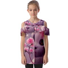 Panda Endangered Protected Bamboo National Treasure Fold Over Open Sleeve Top by Pakemis