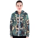 Owl Bird Bird Of Prey Ornithology Animal Women s Zipper Hoodie View1