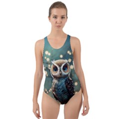 Owl Bird Bird Of Prey Ornithology Animal Cut-out Back One Piece Swimsuit by Pakemis