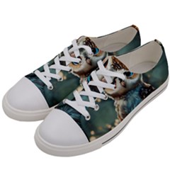 Owl Bird Bird Of Prey Ornithology Animal Men s Low Top Canvas Sneakers by Pakemis