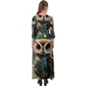 Owl Bird Bird Of Prey Ornithology Animal Button Up Boho Maxi Dress View2