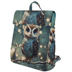 Owl Bird Bird Of Prey Ornithology Animal Flap Top Backpack by Pakemis