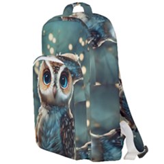 Owl Bird Bird Of Prey Ornithology Animal Double Compartment Backpack by Pakemis