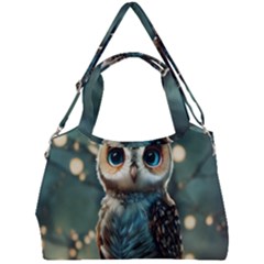 Owl Bird Bird Of Prey Ornithology Animal Double Compartment Shoulder Bag by Pakemis