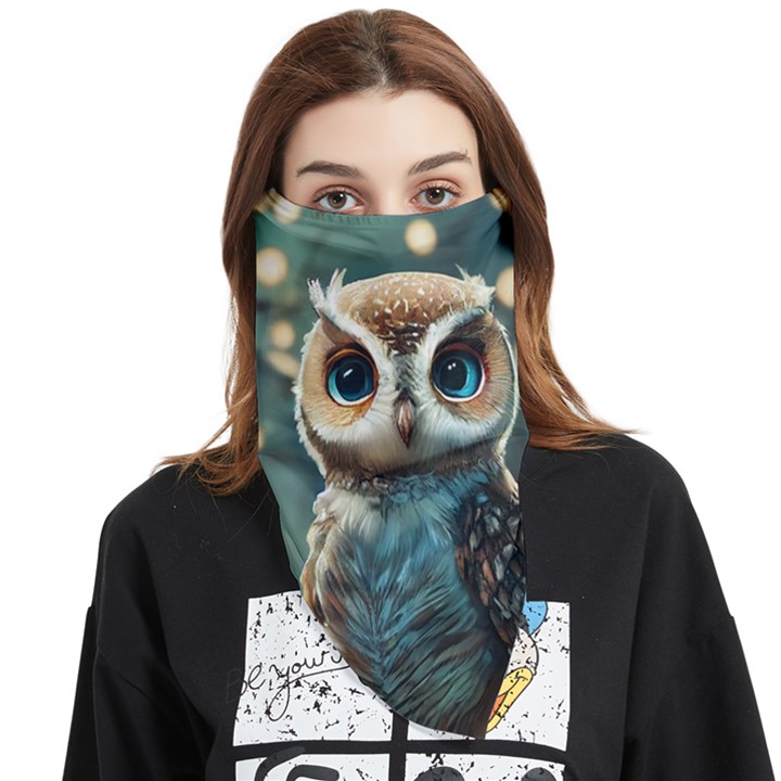 Owl Bird Bird Of Prey Ornithology Animal Face Covering Bandana (Triangle)