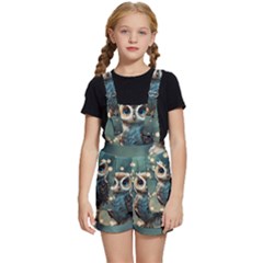 Owl Bird Bird Of Prey Ornithology Animal Kids  Short Overalls by Pakemis