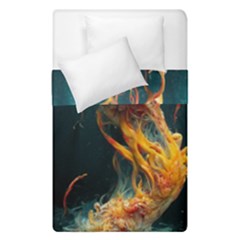 Flame Deep Sea Underwater Creature Wild Duvet Cover Double Side (single Size) by Pakemis