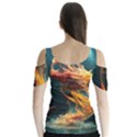 Flame Deep Sea Underwater Creature Wild Butterfly Sleeve Cutout Tee  View2