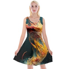 Flame Deep Sea Underwater Creature Wild Reversible Velvet Sleeveless Dress by Pakemis