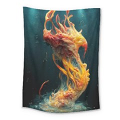 Flame Deep Sea Underwater Creature Wild Medium Tapestry by Pakemis