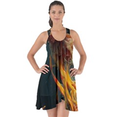 Flame Deep Sea Underwater Creature Wild Show Some Back Chiffon Dress by Pakemis