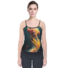 Flame Deep Sea Underwater Creature Wild Velvet Spaghetti Strap Top by Pakemis