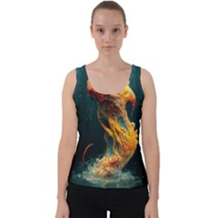 Flame Deep Sea Underwater Creature Wild Velvet Tank Top by Pakemis