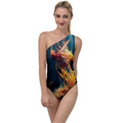 Flame Deep Sea Underwater Creature Wild To One Side Swimsuit by Pakemis