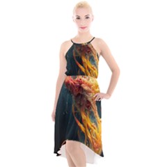 Flame Deep Sea Underwater Creature Wild High-low Halter Chiffon Dress  by Pakemis