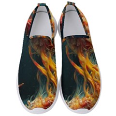 Flame Deep Sea Underwater Creature Wild Men s Slip On Sneakers by Pakemis