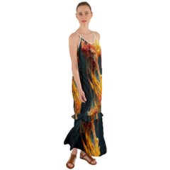 Flame Deep Sea Underwater Creature Wild Cami Maxi Ruffle Chiffon Dress by Pakemis