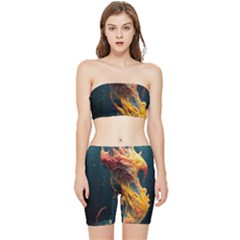 Flame Deep Sea Underwater Creature Wild Stretch Shorts And Tube Top Set by Pakemis