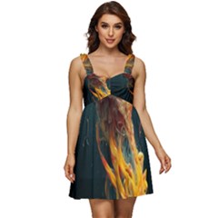 Flame Deep Sea Underwater Creature Wild Ruffle Strap Babydoll Chiffon Dress by Pakemis