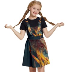 Flame Deep Sea Underwater Creature Wild Kids  Apron Dress by Pakemis