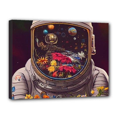 Astronaut Universe Planting Flowers Cosmos Jpg Canvas 16  x 12  (Stretched)