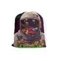 Astronaut Universe Planting Flowers Cosmos Jpg Drawstring Pouch (Large) View1