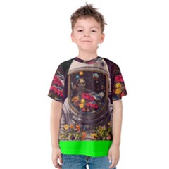 Astronaut Universe Planting Flowers Cosmos Jpg Kids  Cotton Tee