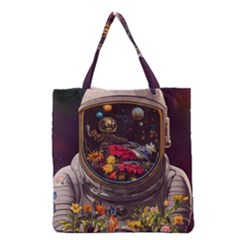 Astronaut Universe Planting Flowers Cosmos Jpg Grocery Tote Bag