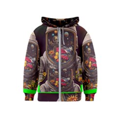 Astronaut Universe Planting Flowers Cosmos Jpg Kids  Zipper Hoodie