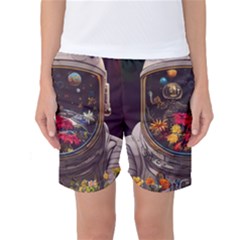 Astronaut Universe Planting Flowers Cosmos Jpg Women s Basketball Shorts