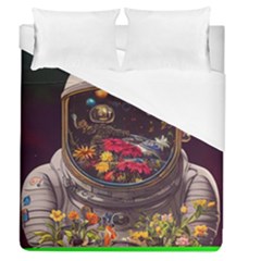 Astronaut Universe Planting Flowers Cosmos Jpg Duvet Cover (Queen Size)